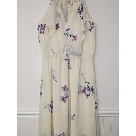 Old Navy | Dresses | Old Navy Womens Xs Cream Dress With Purple Floral  Sleeveless Sundress Fluttery | Poshmark